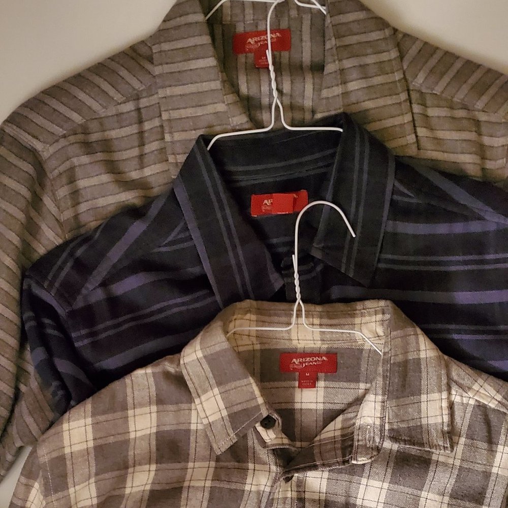 Arizona Jeans Co. 3-Pack Flannel Shirt Bundle